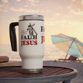 Faith Is Believing In Jesus Stainless Steel Travel Mug – 14oz Christian Handle Tumbler