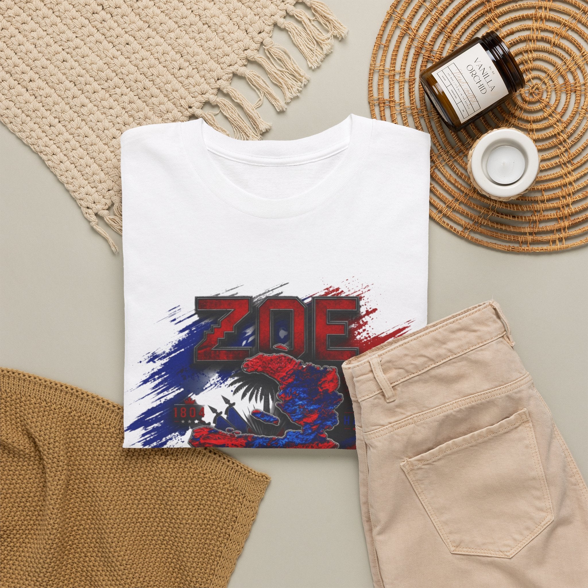 Zoe Nation streetwear Tee — Red & Blue Patriotic T-Shirt