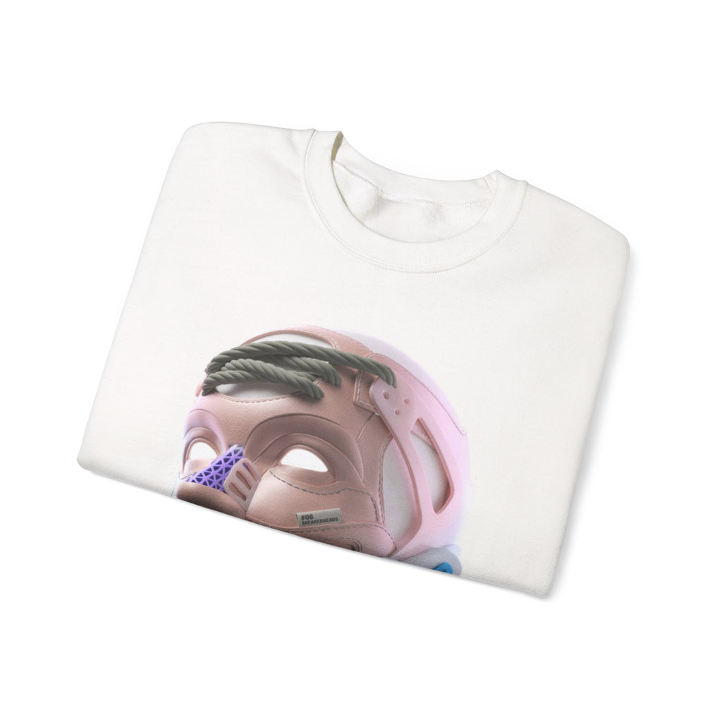 Cyber Genesis Crewneck Sweatshirt – Futuristic 3D Android Face Graphic (Unisex)