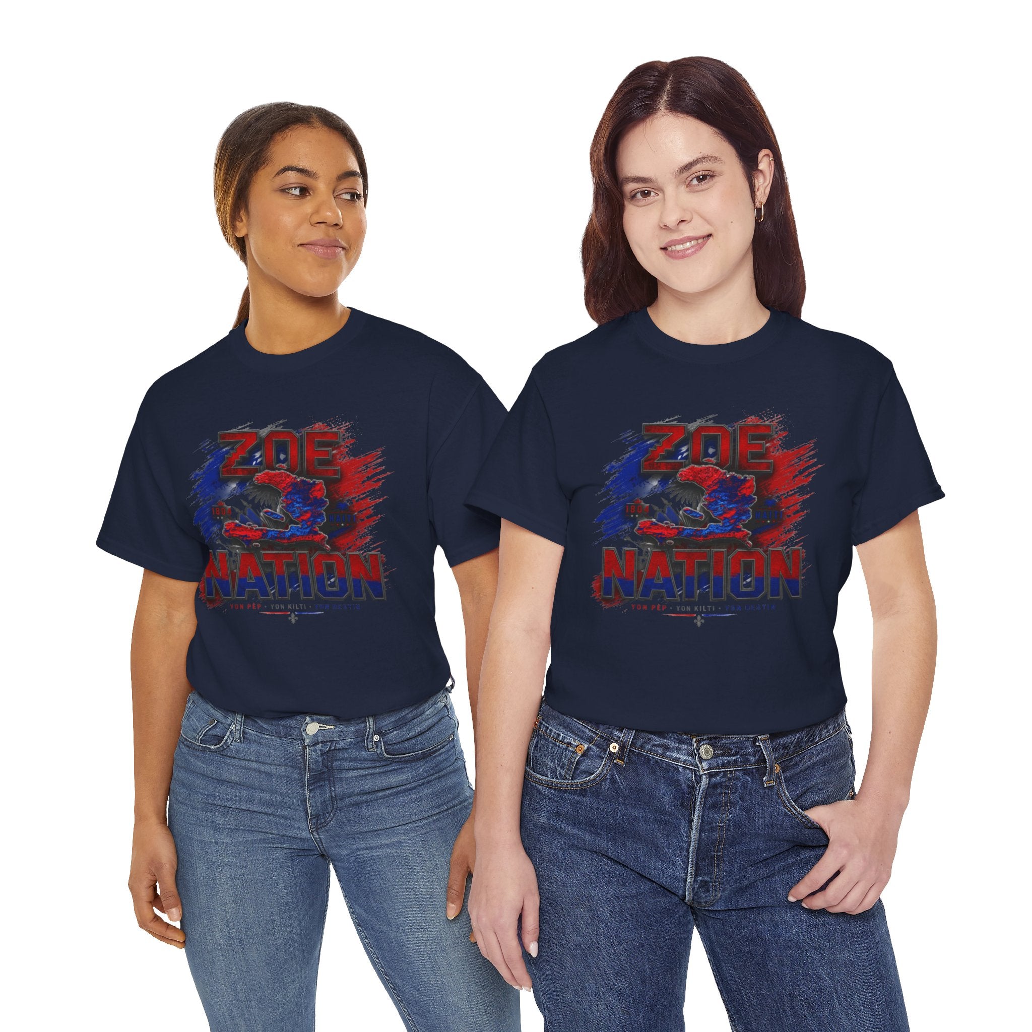 Zoe Nation streetwear Tee — Red & Blue Patriotic T-Shirt