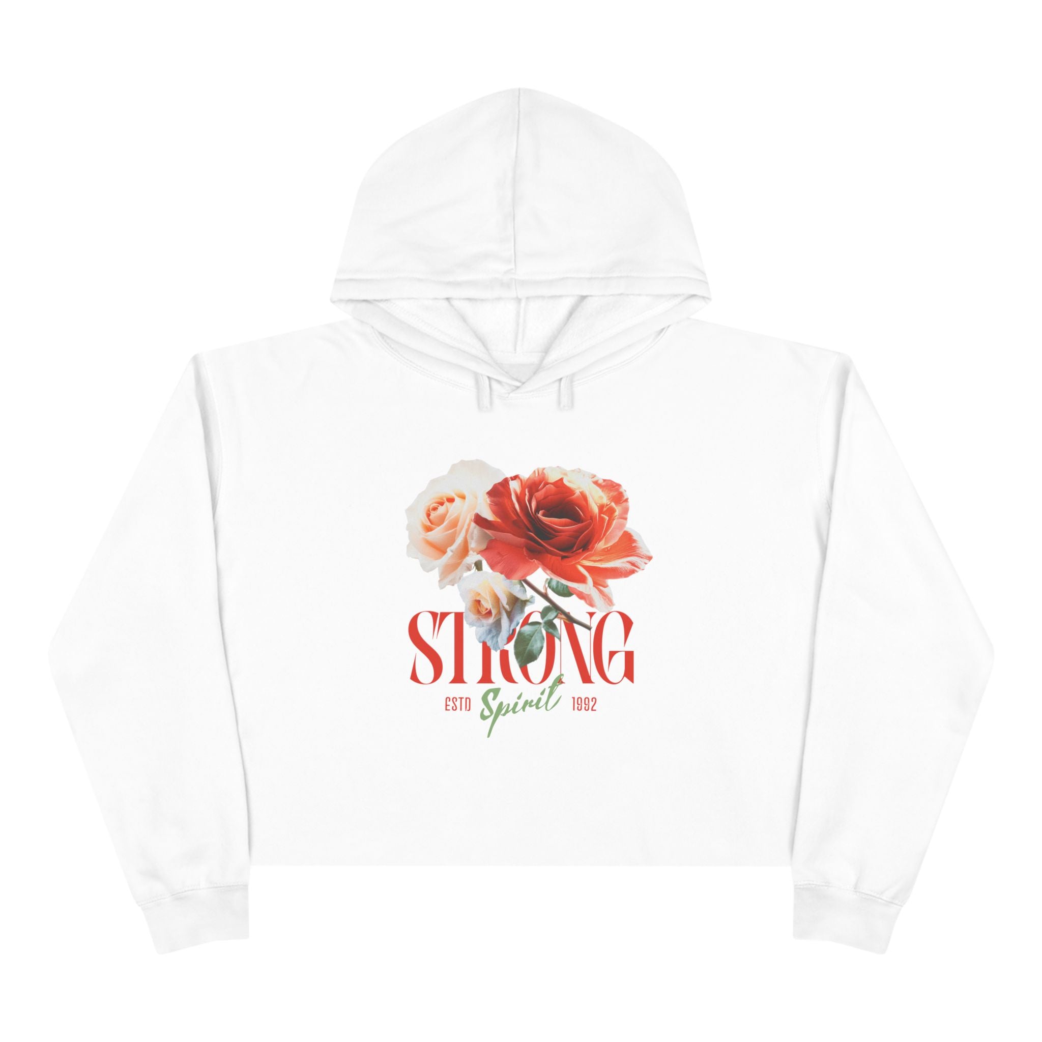 Spirit Strong Blossom Hoodie – Floral Crop for Women