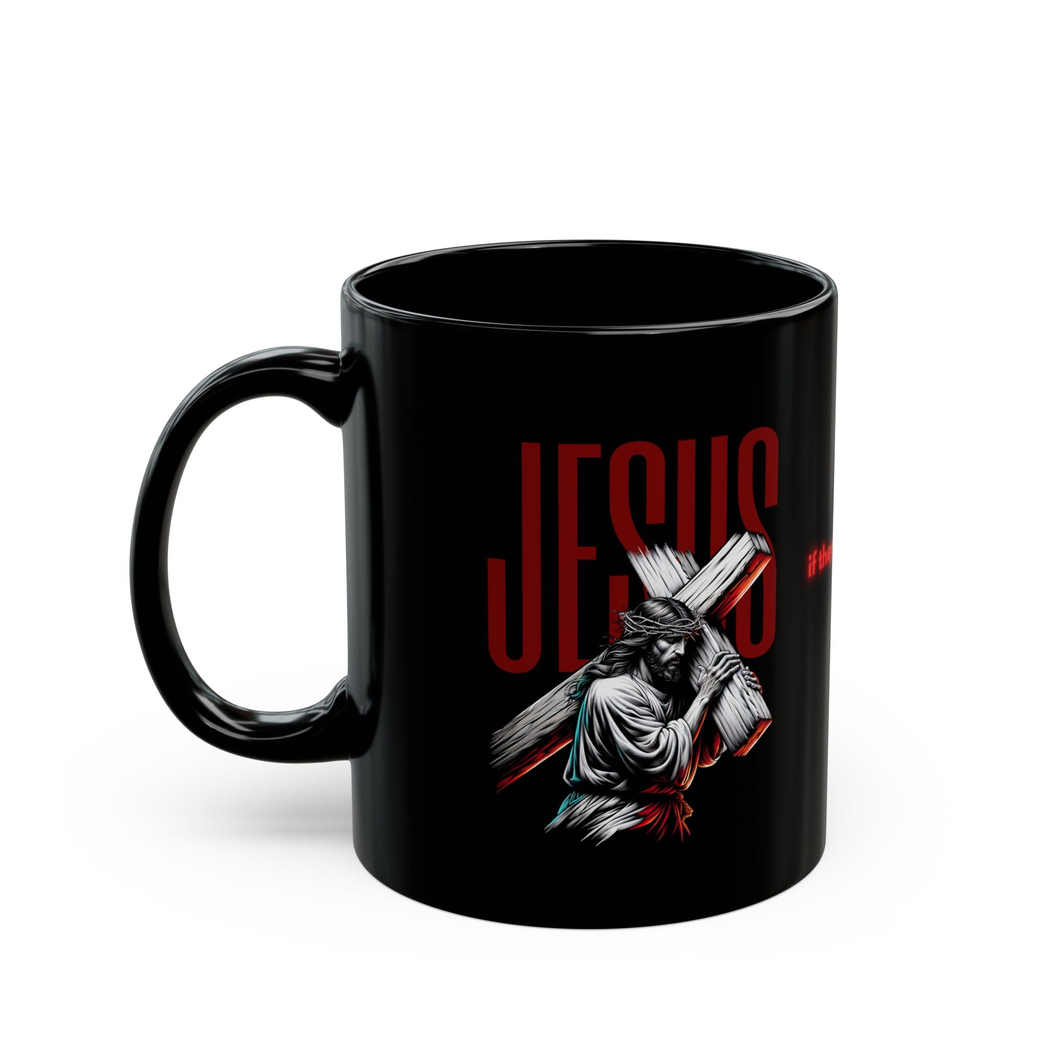 Black Coffee Mug — Christian Scripture 'If they drink any deadly thing, it shall not hurt them' (Mark 16:18)