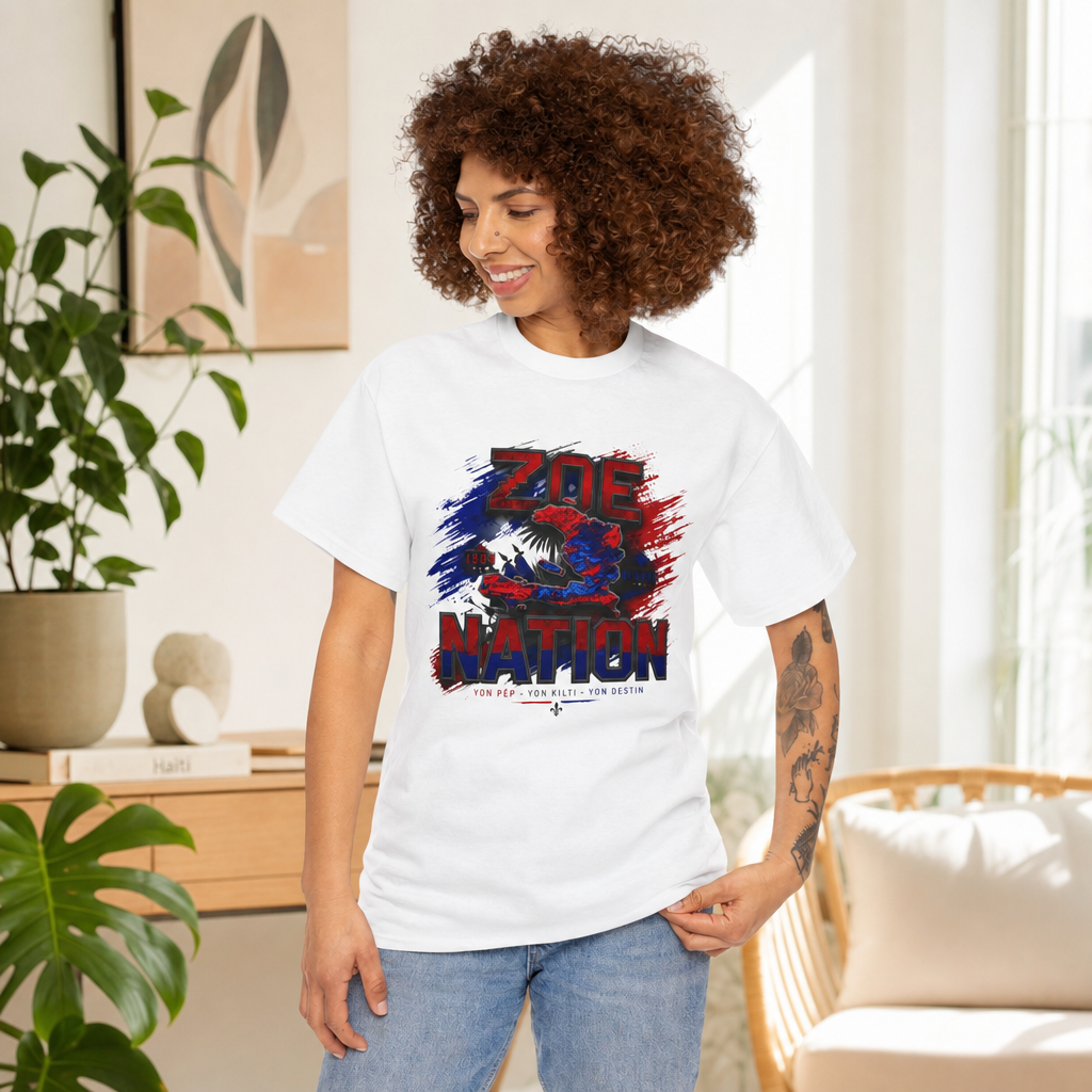 Zoe Nation streetwear Tee — Red & Blue Patriotic T-Shirt