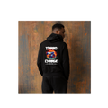 Turbo Charge Hooded Long Sleeve Tee — Retro Flame Car Racing Graphic