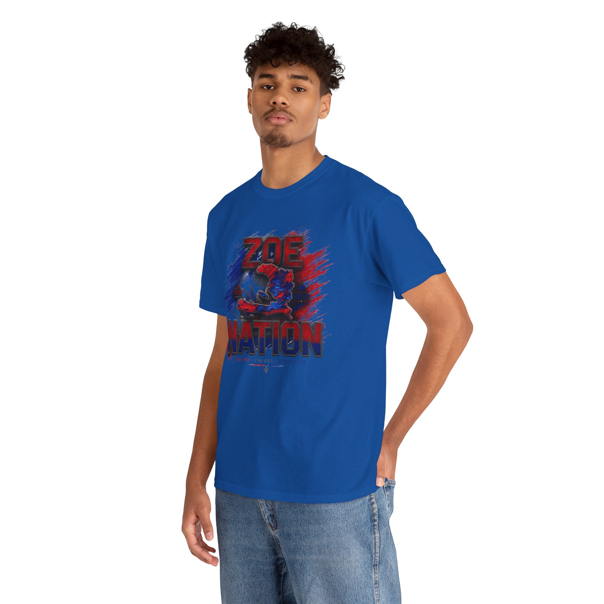 Zoe Nation streetwear Tee — Red & Blue Patriotic T-Shirt
