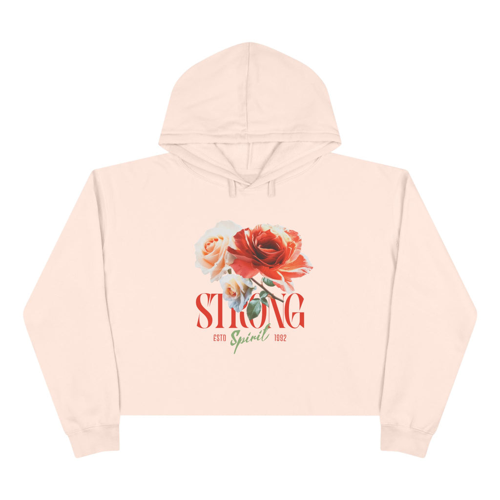 Spirit Strong Blossom Hoodie – Floral Crop for Women