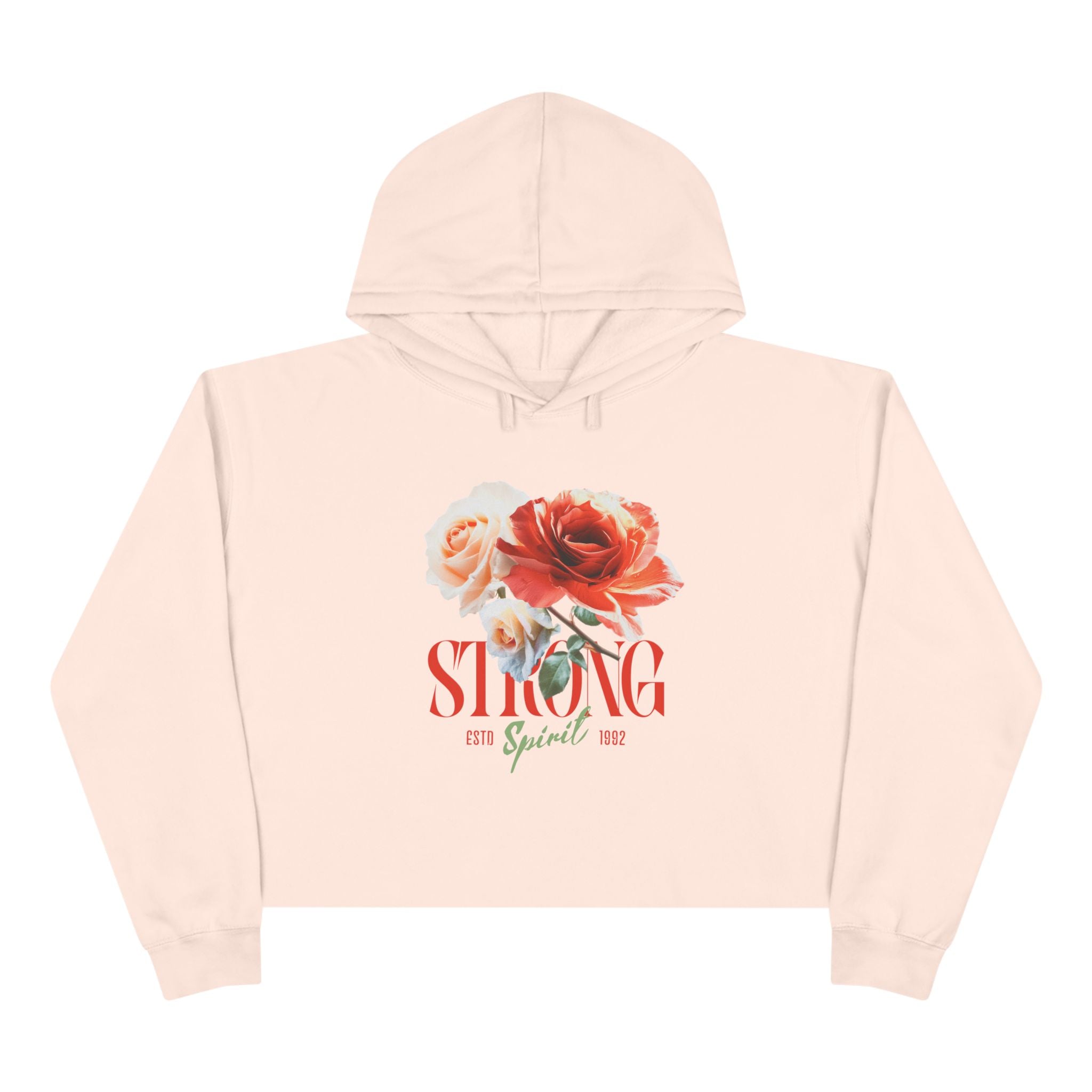 Spirit Strong Blossom Hoodie – Floral Crop for Women
