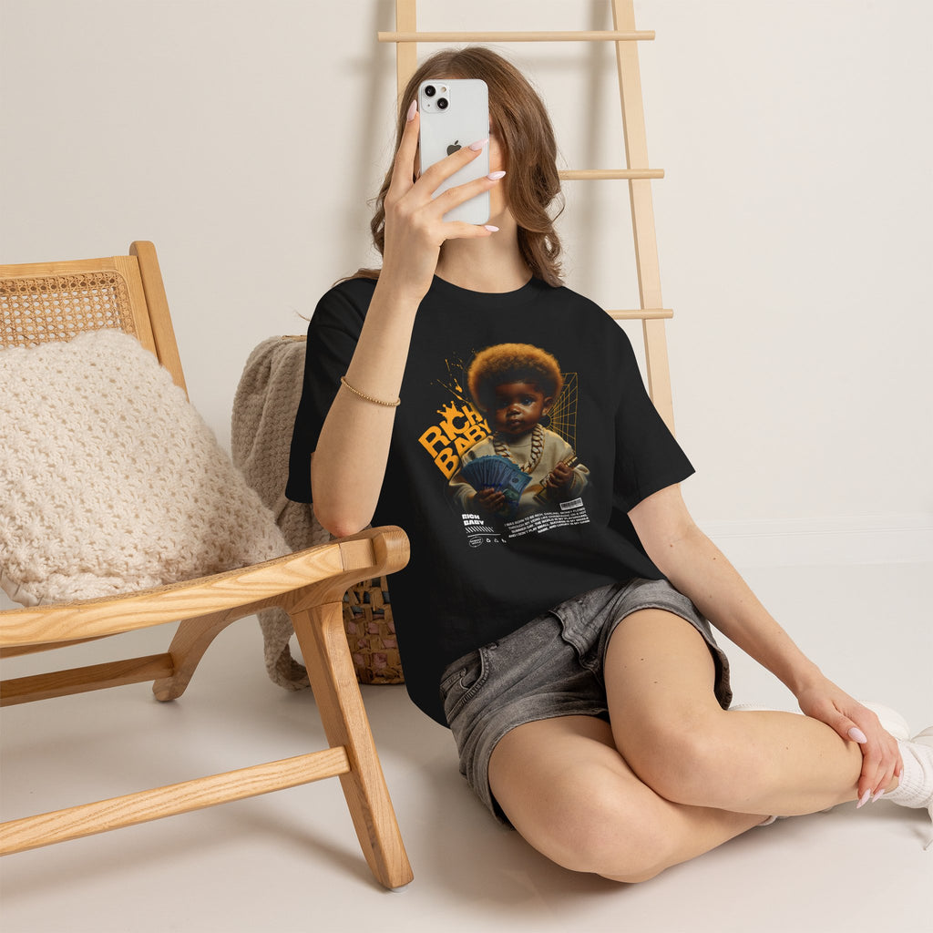 Rich Baby Graphic Tee — Retro Hip-Hop Baby Design