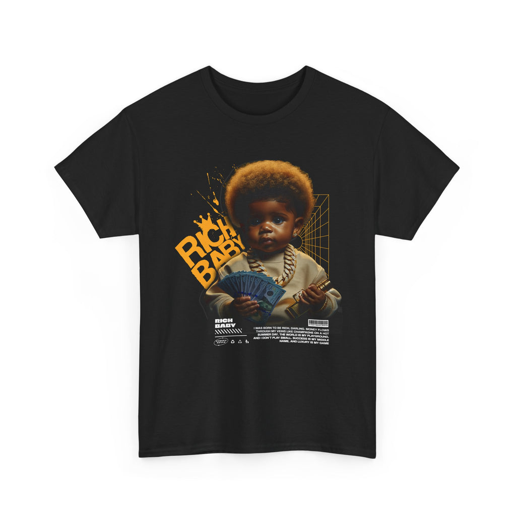Rich Baby Graphic Tee — Retro Hip-Hop Baby Design