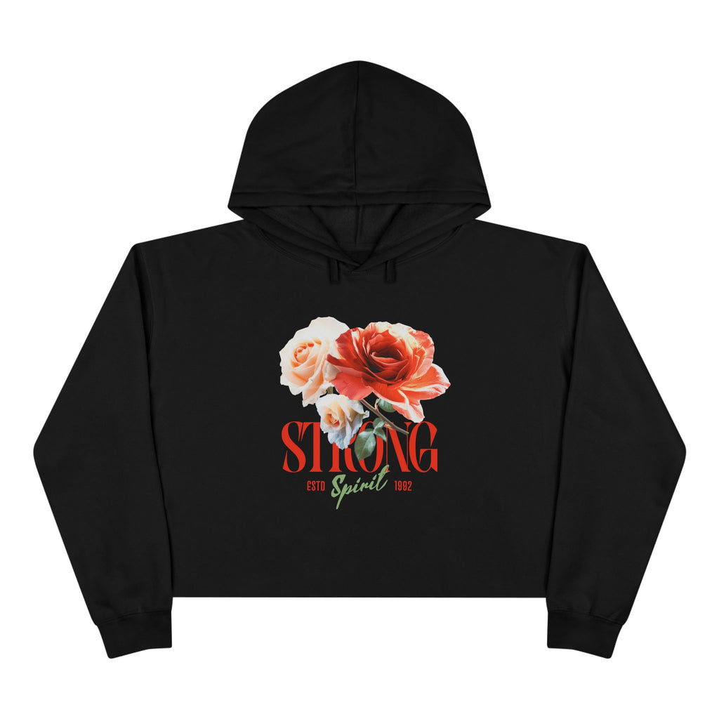 Spirit Strong Blossom Hoodie – Floral Crop for Women