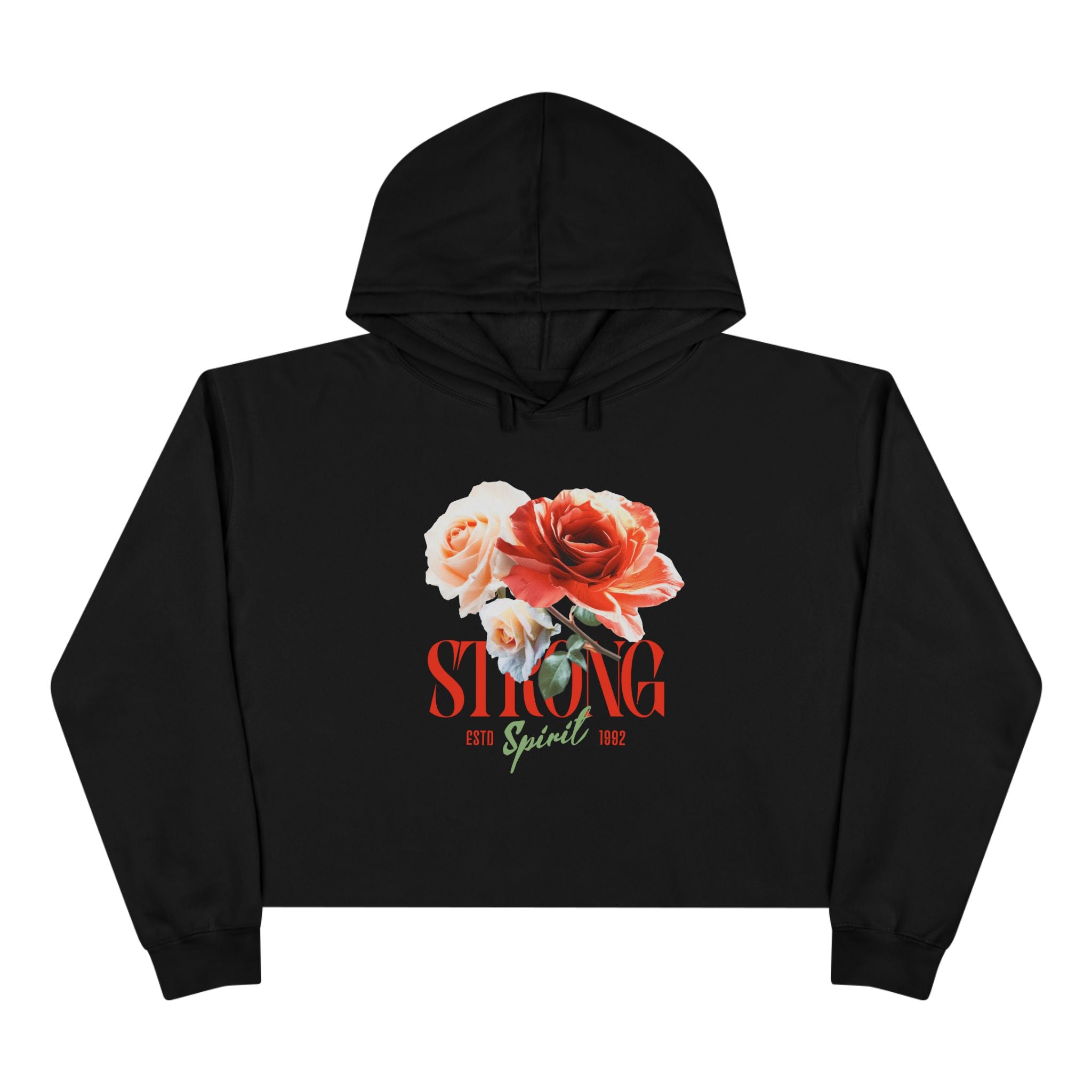 Spirit Strong Blossom Hoodie – Floral Crop for Women