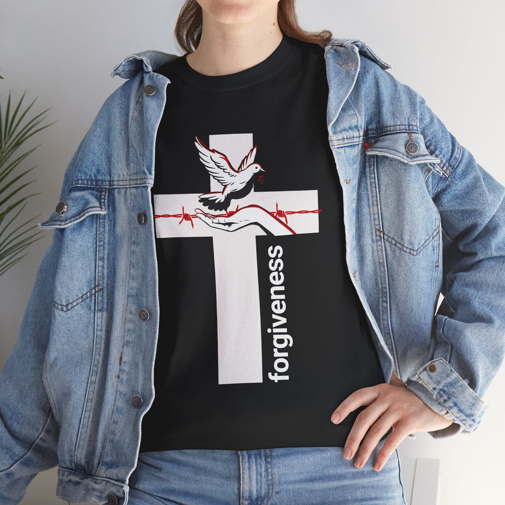 Forgiveness Cross T-Shirt — Dove & Rose Christian Faith Tee