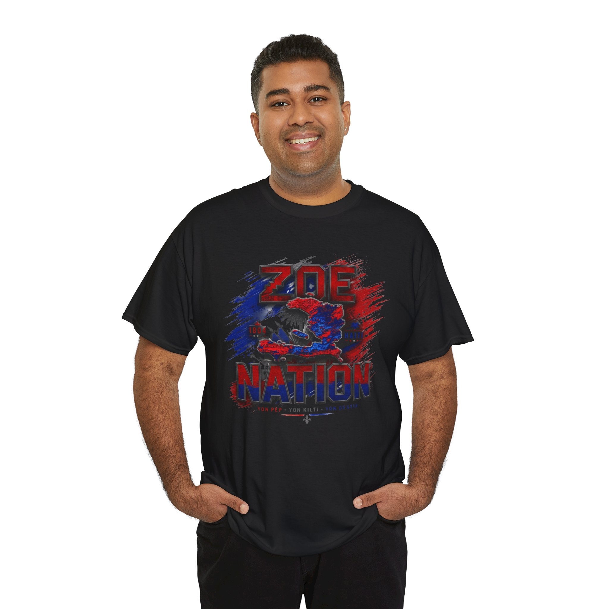 Zoe Nation streetwear Tee — Red & Blue Patriotic T-Shirt