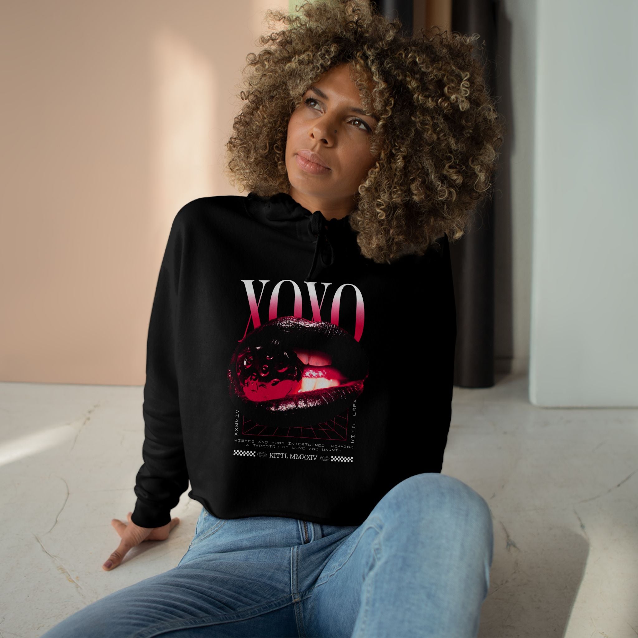 XOXO Crop Hoodie